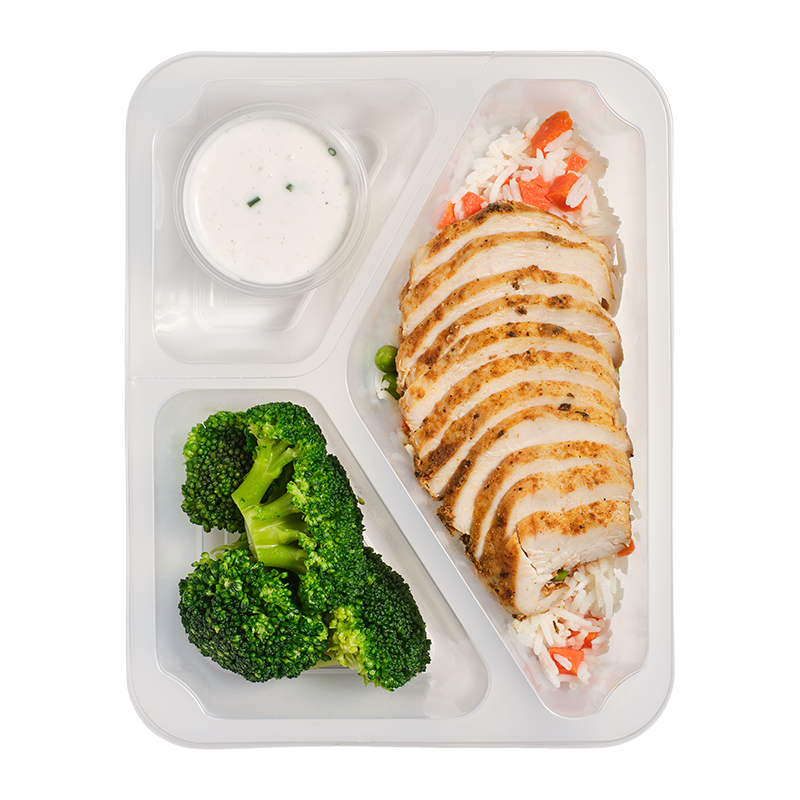 Pierś z kurczaka z ryżem i warzywami